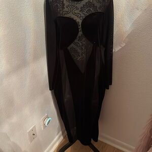 NWT velvet and sheer evening dress